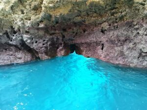 Turquoise water in the Cathedral cave